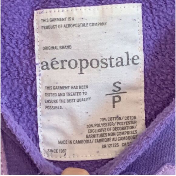 Aeropostale | Women’s Purple Logo Hoodie Sweatshirt - Picture 4 of 6